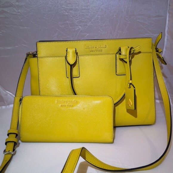 Kate Spade Cameron Medium Satchel Crossbody Yellow - Picture 1 of 4